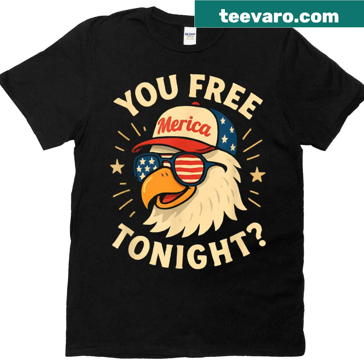 Patriotic eagle design on a Fourth of July t-shirt — on a men's t-shirt