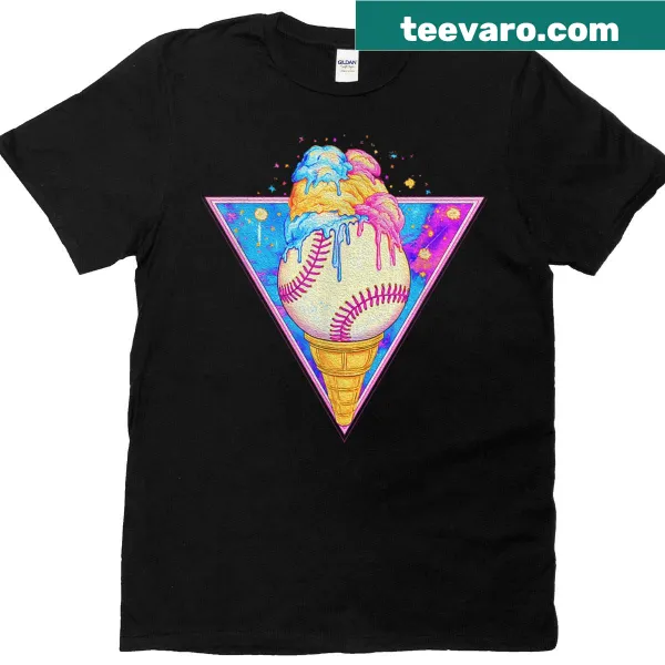 Youth T-shirt with baseball ice cream graphic