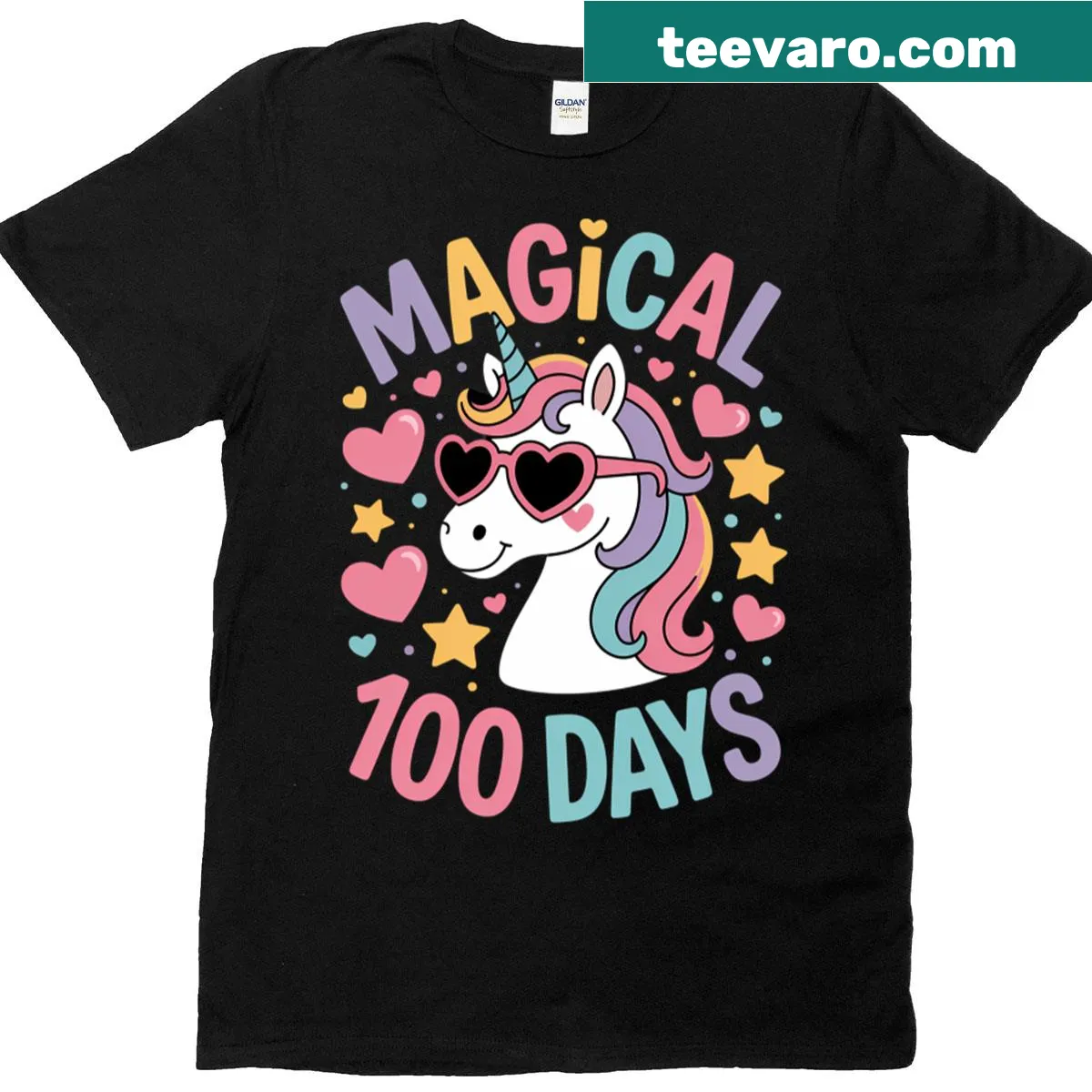 Whimsical unicorn T-shirt celebrating learning and education. — on a men's t-shirt
