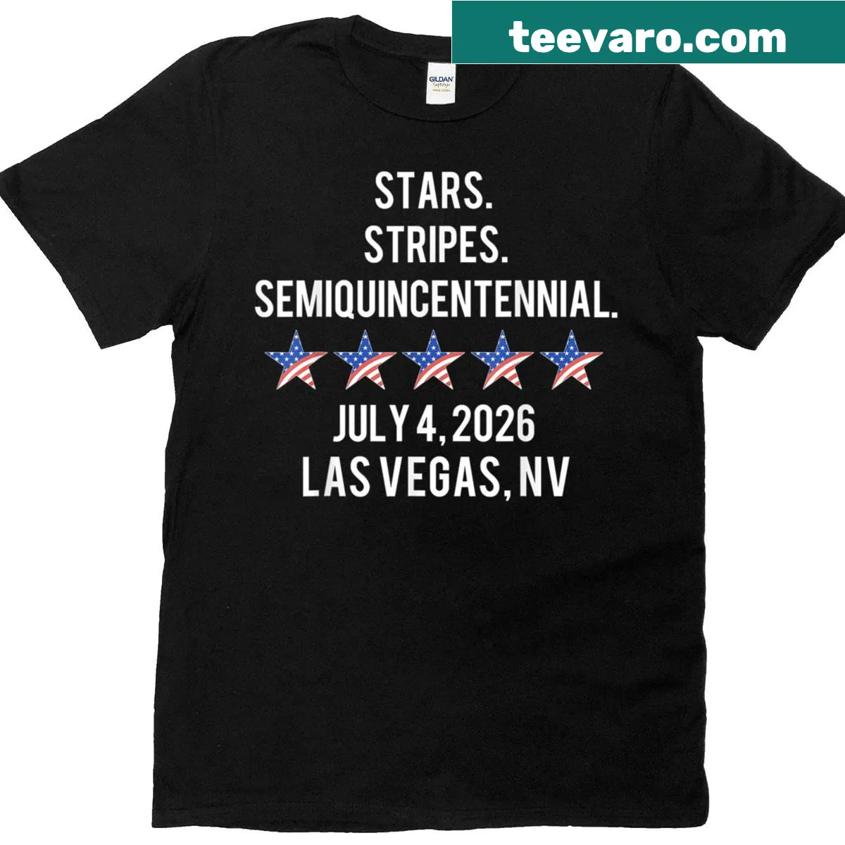 Commemorative T-shirt for the Semiquincentennial in Las Vegas, Nevada — on a men's t-shirt