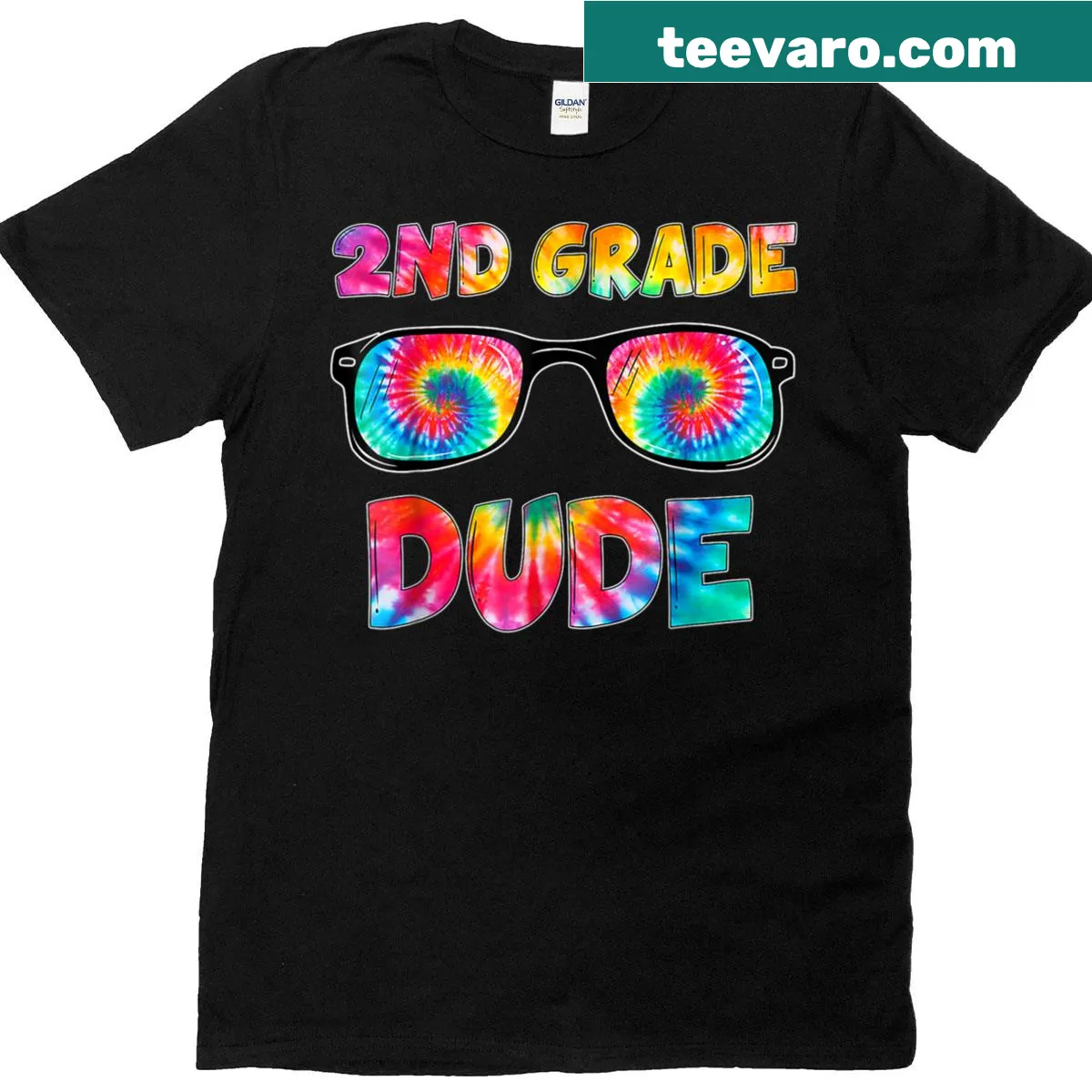 Tie-dye T-shirt for kids celebrating back to school in 2nd grade. — on a men's t-shirt