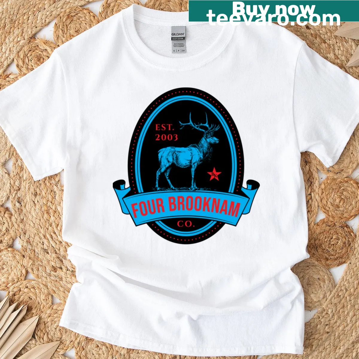 Minimalist T-shirt featuring the number 4 in a clean design. — on a men's t-shirt