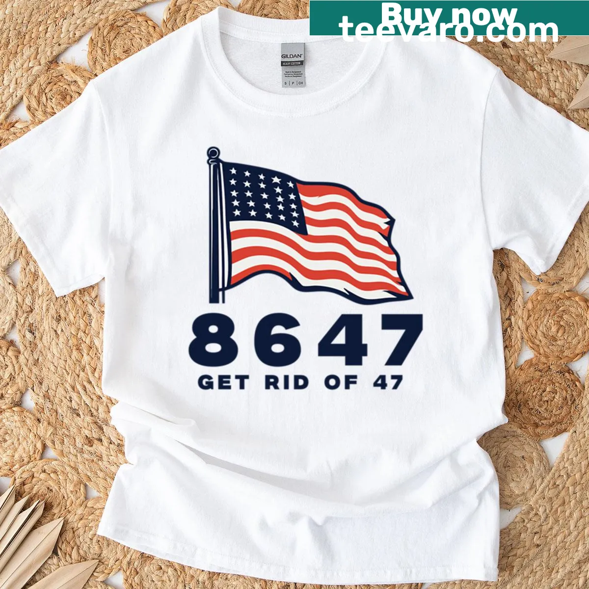 Humorous T-shirt featuring a playful take on patriotism and politics. — on a men's t-shirt