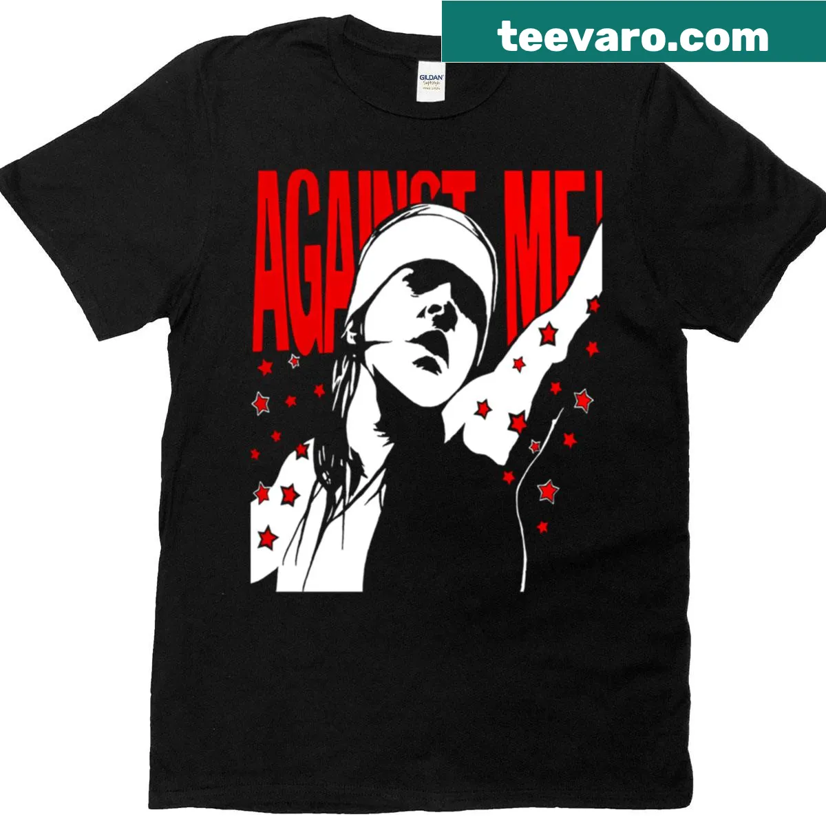 Vintage tour T-shirt for Against Me featuring distressed design — on a men's t-shirt