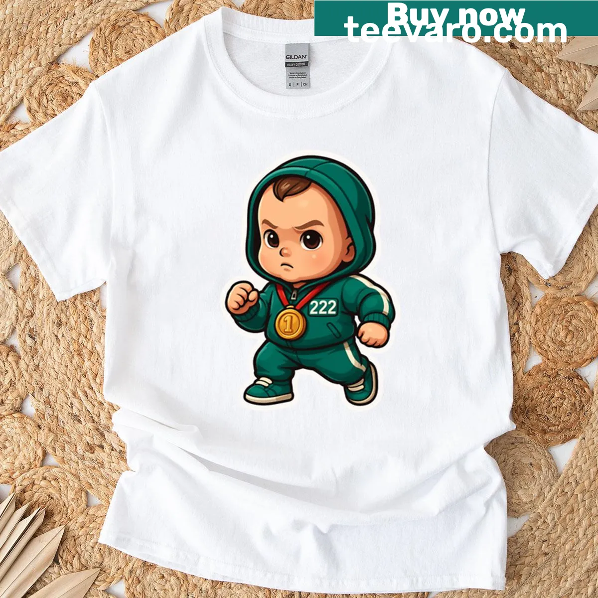 Illustration of a humorous Baby Player graphic on a T-shirt. — on a men's t-shirt