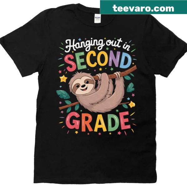 Cartoon sloth t-shirt for second graders