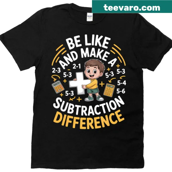 Humorous math teacher t-shirt with clever subtraction saying