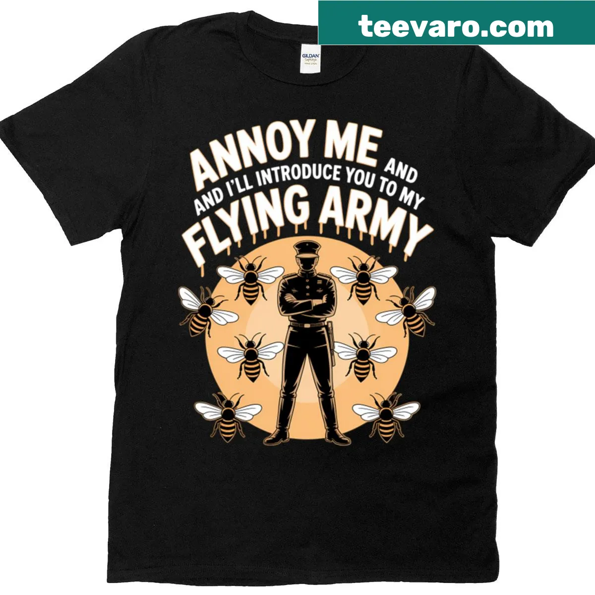 Funny beekeeper t-shirt with humorous honeybee graphic — on a men's t-shirt