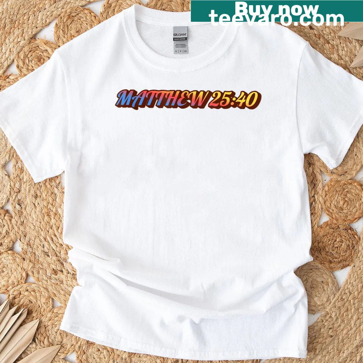 T-shirt featuring a Bible verse about kindness and treatment of others — on a men's t-shirt