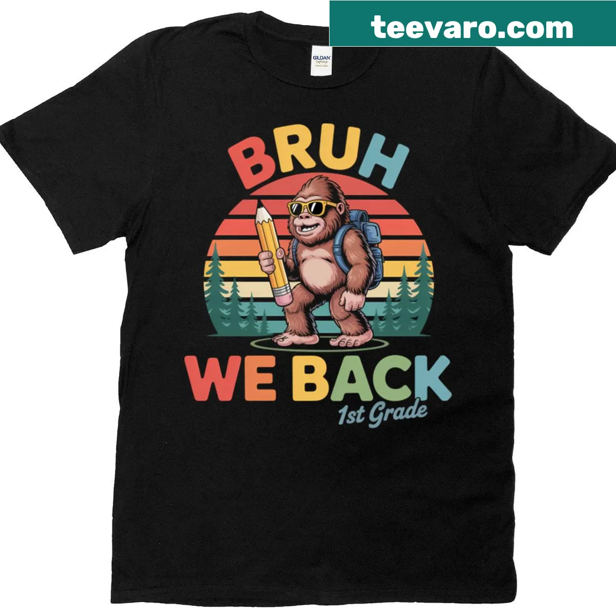Bigfoot Sasquatch Bruh We Back T-shirt for kids — on a men's t-shirt