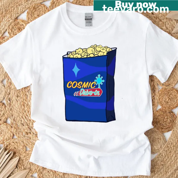 Oversized t-shirt inspired by Bob's Burgers featuring a cosmic drive-in design