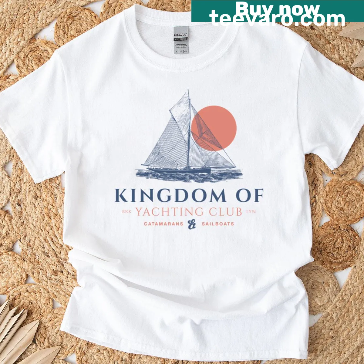 Vintage graphic of Brklyn Yachting Club on a t-shirt — on a men's t-shirt