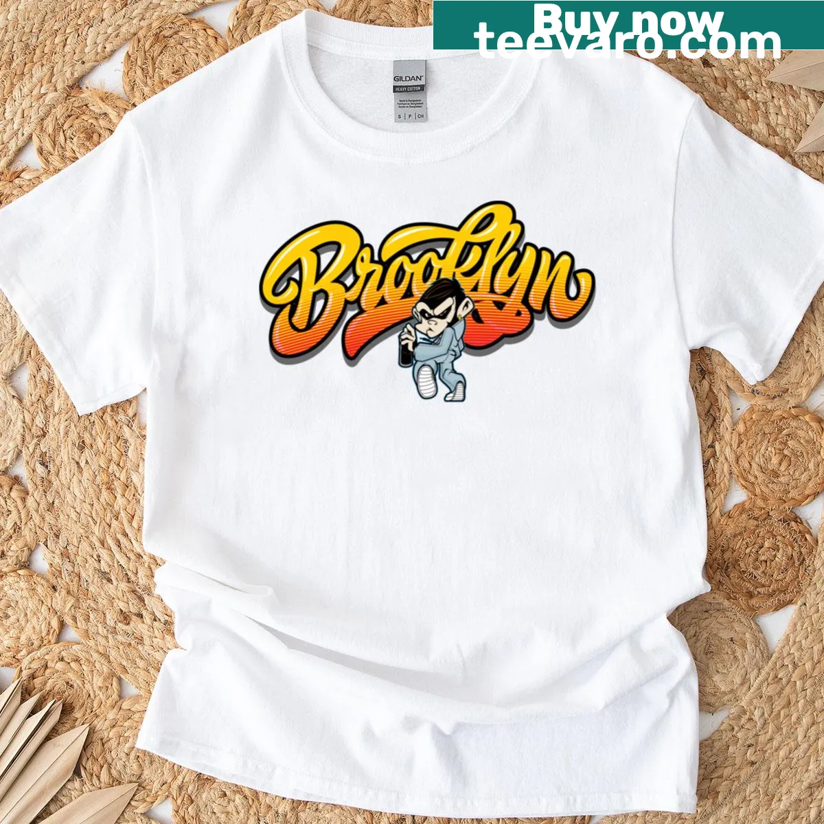 Playful Brklyn Zoo design T-shirt celebrating urban wildlife — on a men's t-shirt
