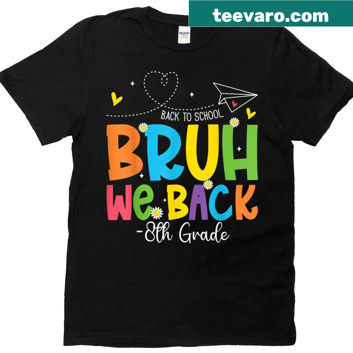 Funny back-to-school T-shirt for 8th graders with playful text — on a men's t-shirt