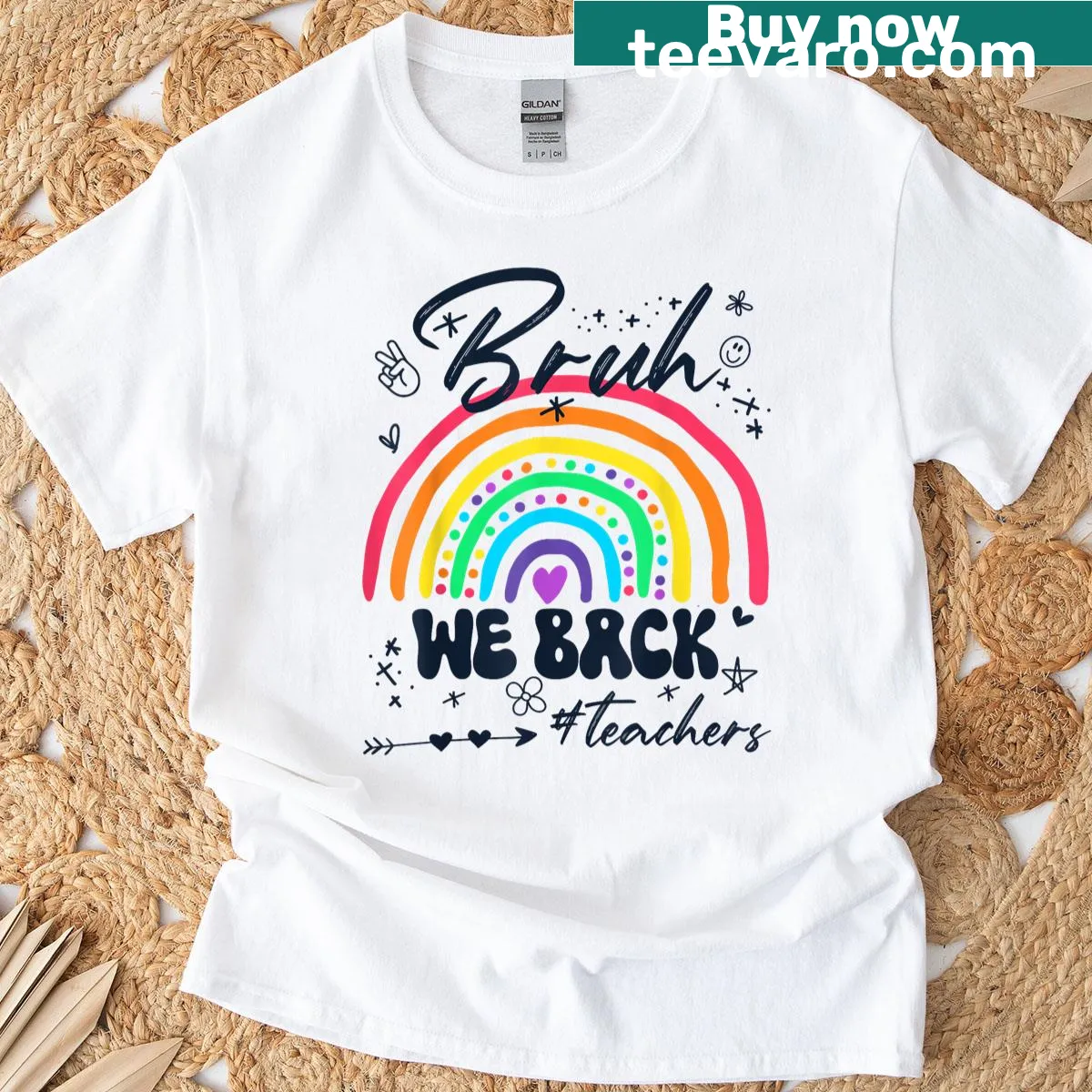 Cheerful cartoon graphic T-shirt for teachers — on a men's t-shirt
