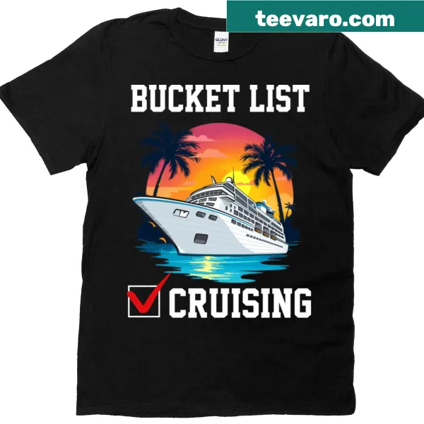 Family cruising trip t-shirt with Bucket List Cruising Trip 2025 text