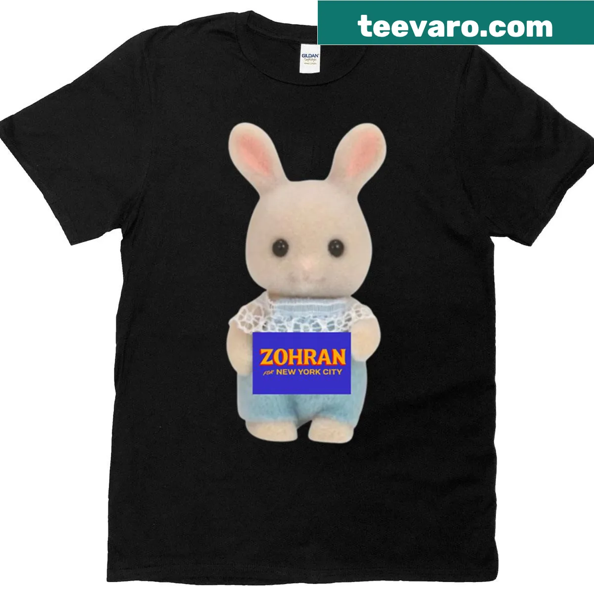 Oversized t-shirt featuring cartoon critters for a mayoral campaign. — on a men's t-shirt