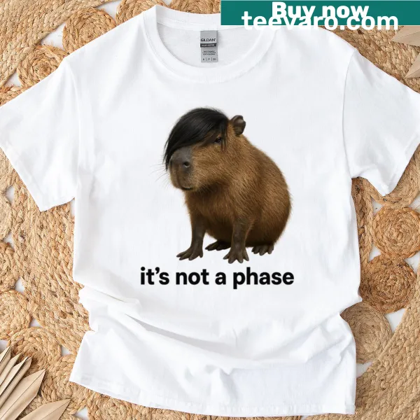 Cartoonish emo capybara graphic t-shirt