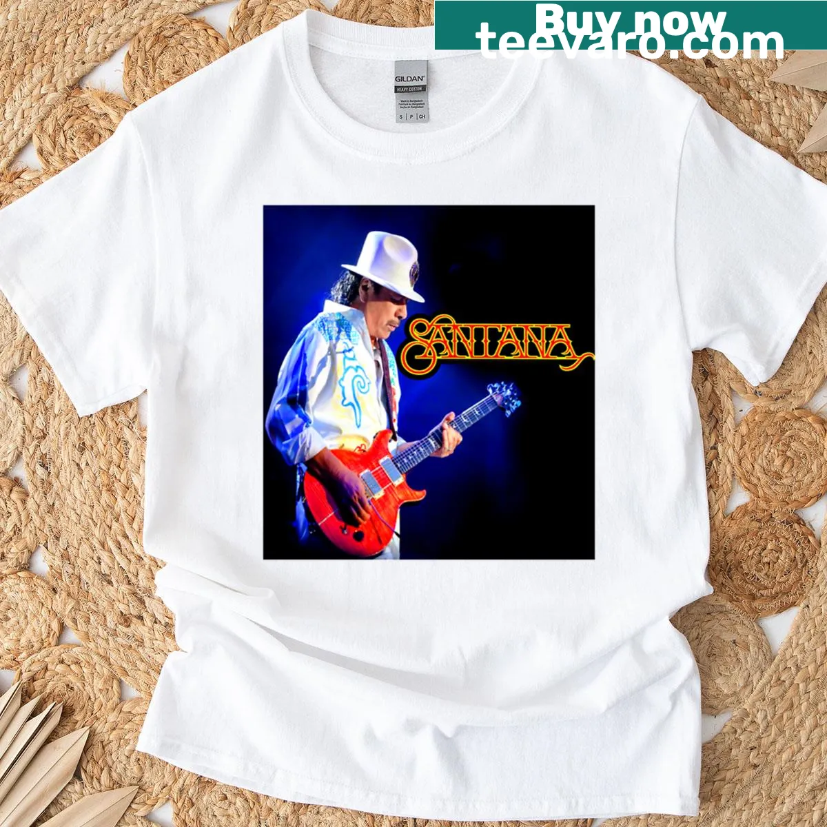 Carlos Santana Oneness Tour 2025 graphic t-shirt — on a men's t-shirt