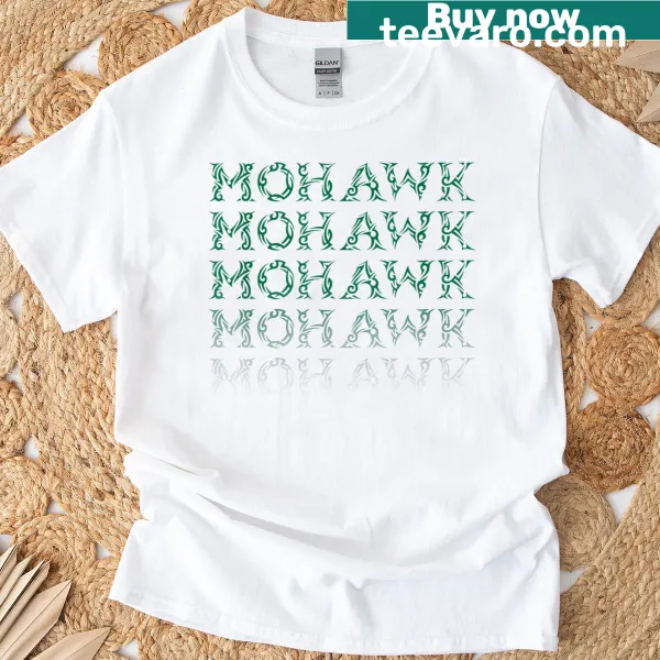 Tribal font repeat graphic t-shirt with mohawk style