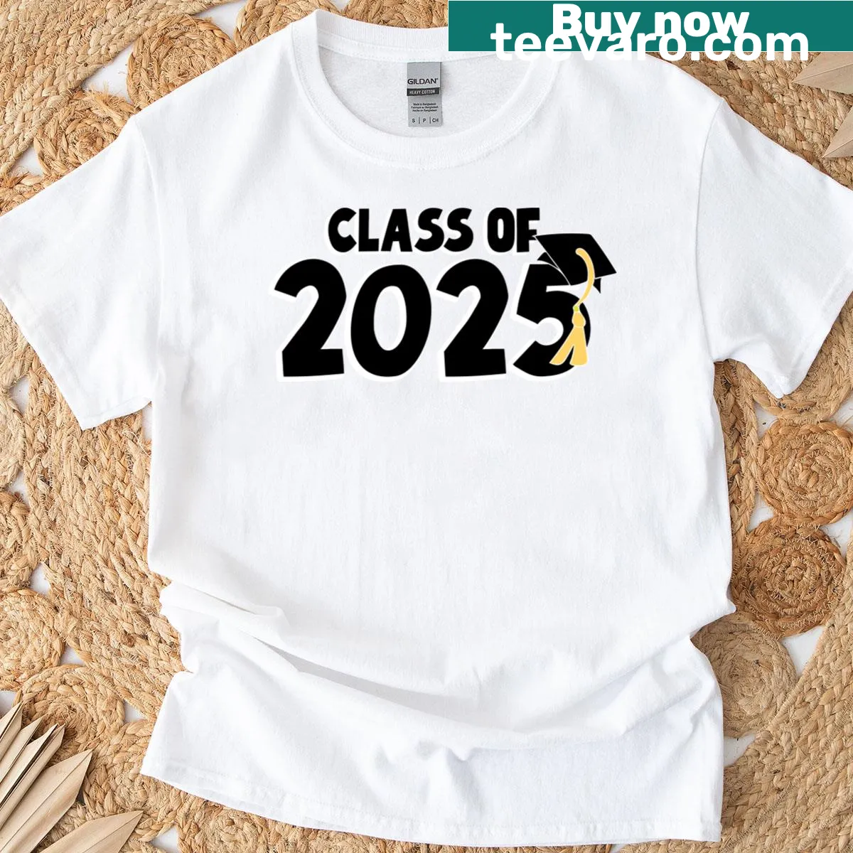 T-shirt with 'Class Of 2025' printed prominently — on a men's t-shirt