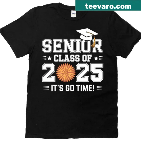 Cheerleader-themed Class of 2025 t-shirt with bold lettering