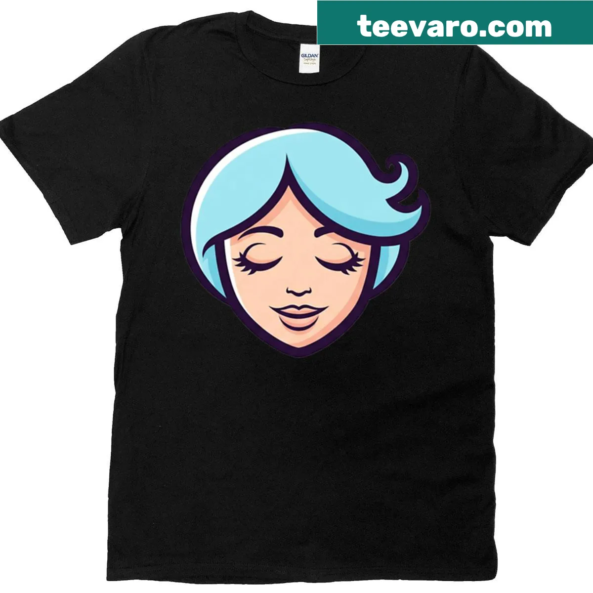 Minimalist graphic t-shirt with a serene design of closed eyes — on a men's t-shirt