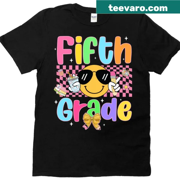 Playful t-shirt for fifth graders with fun back-to-school design