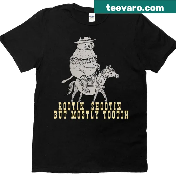 Cowboy Cat illustration t-shirt with humorous cowboy theme