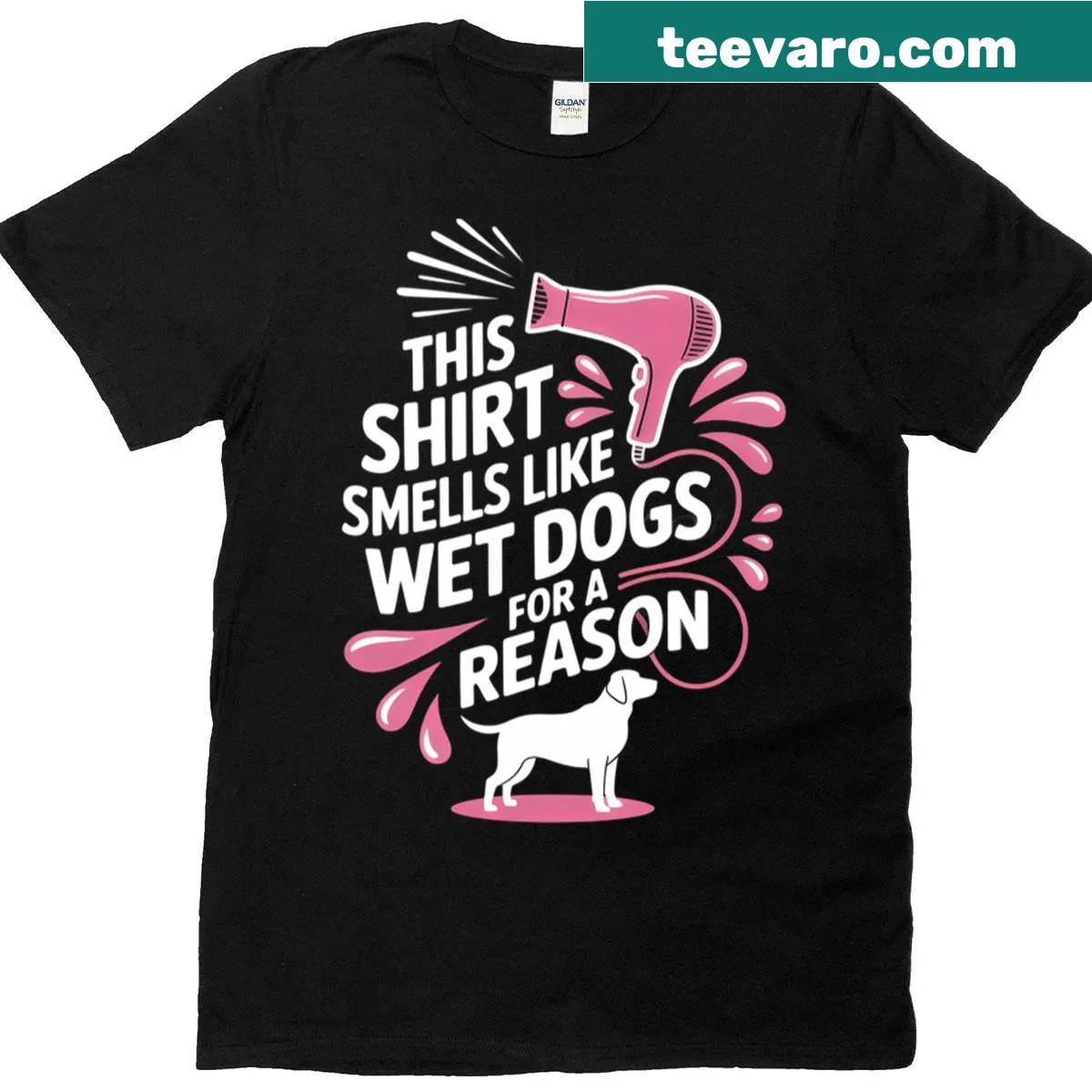 Humorous dog grooming graphic for pet salon professionals — on a men's t-shirt