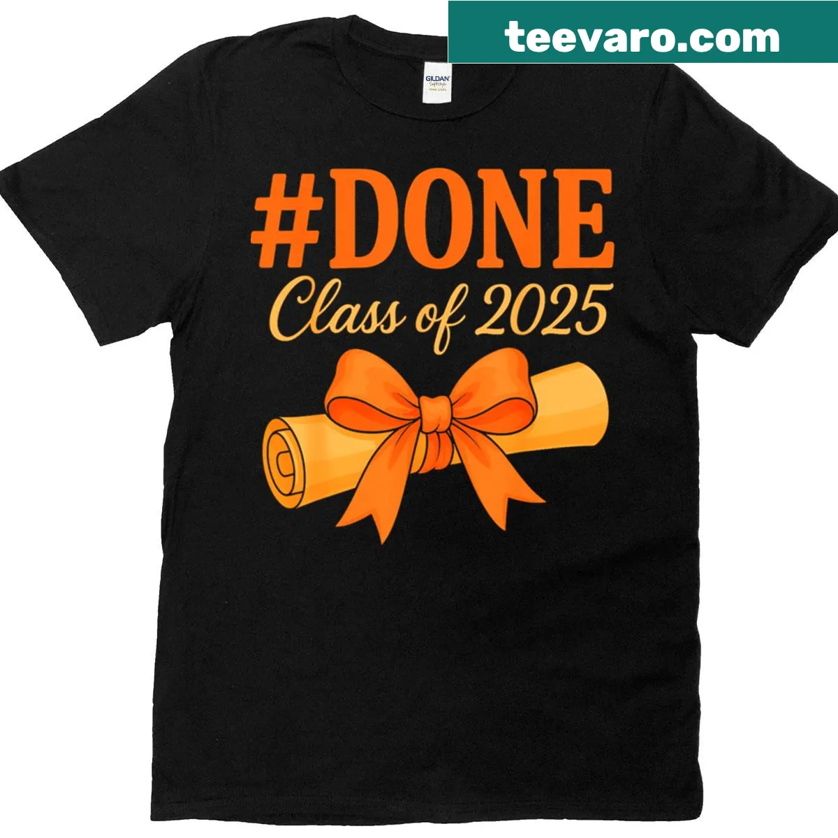 Graduation T-shirt featuring the Class of 2025 design. — on a men's t-shirt
