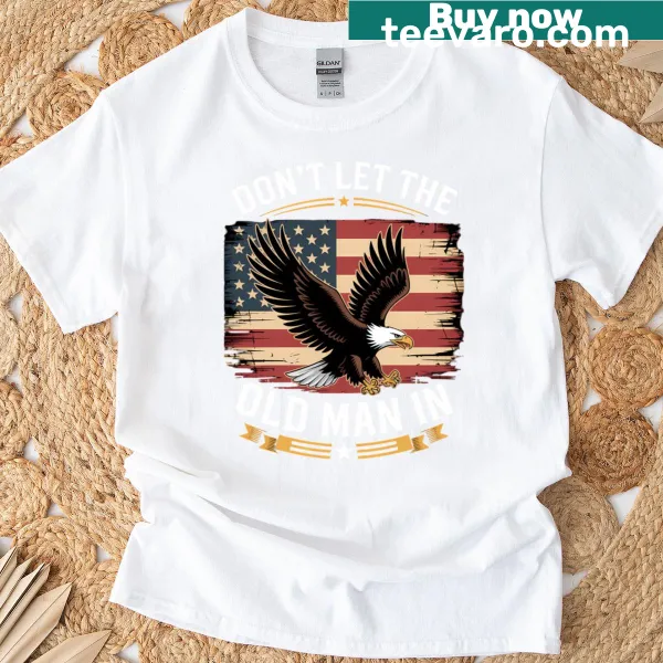 Retro shirt featuring an old man with the American flag