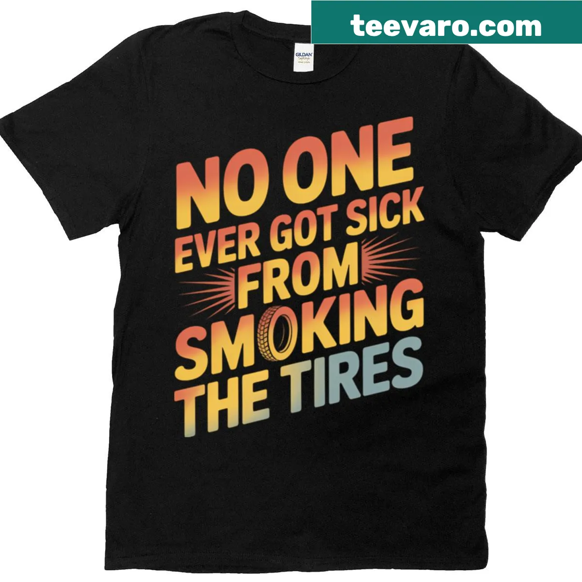 T-shirt featuring a graphic design celebrating drag racing. — on a men's t-shirt