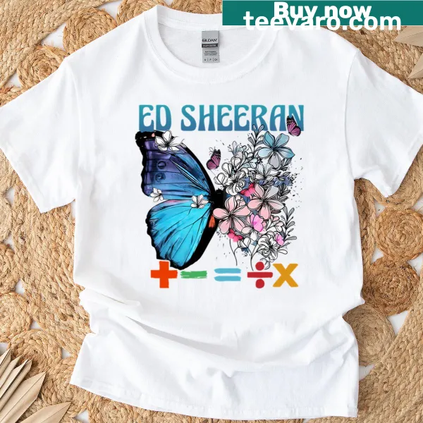 Butterfly illustration on a T-shirt, showcasing its playful design.