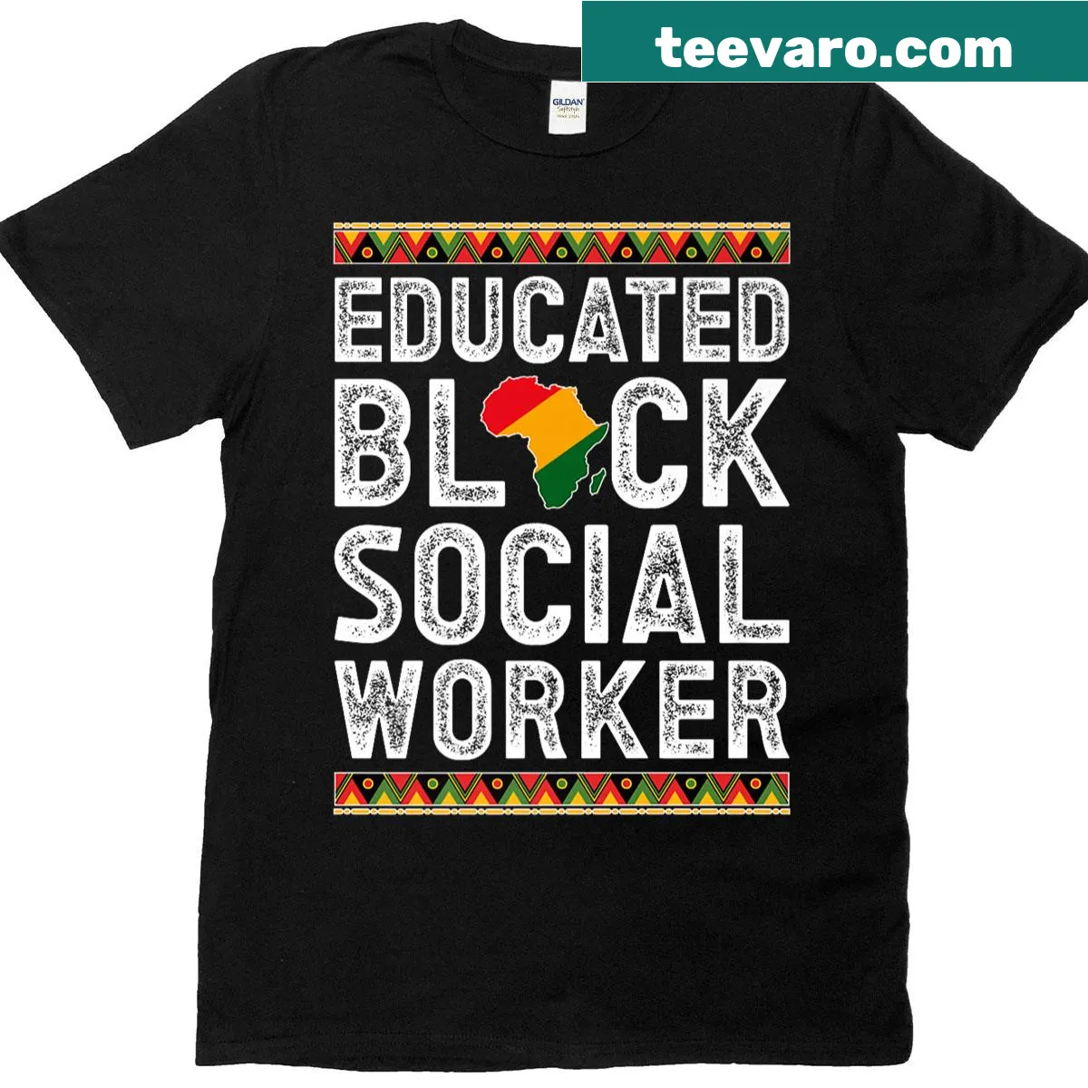 Premium shirt celebrating educated Black social workers — on a men's t-shirt