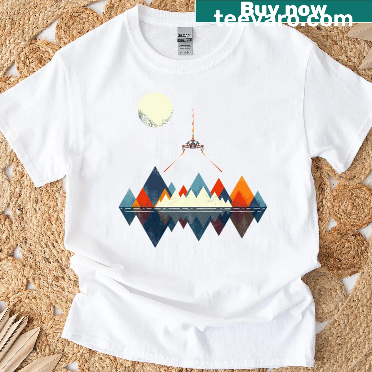 Illustrated emperor figure on a whimsical T-shirt — on a men's t-shirt