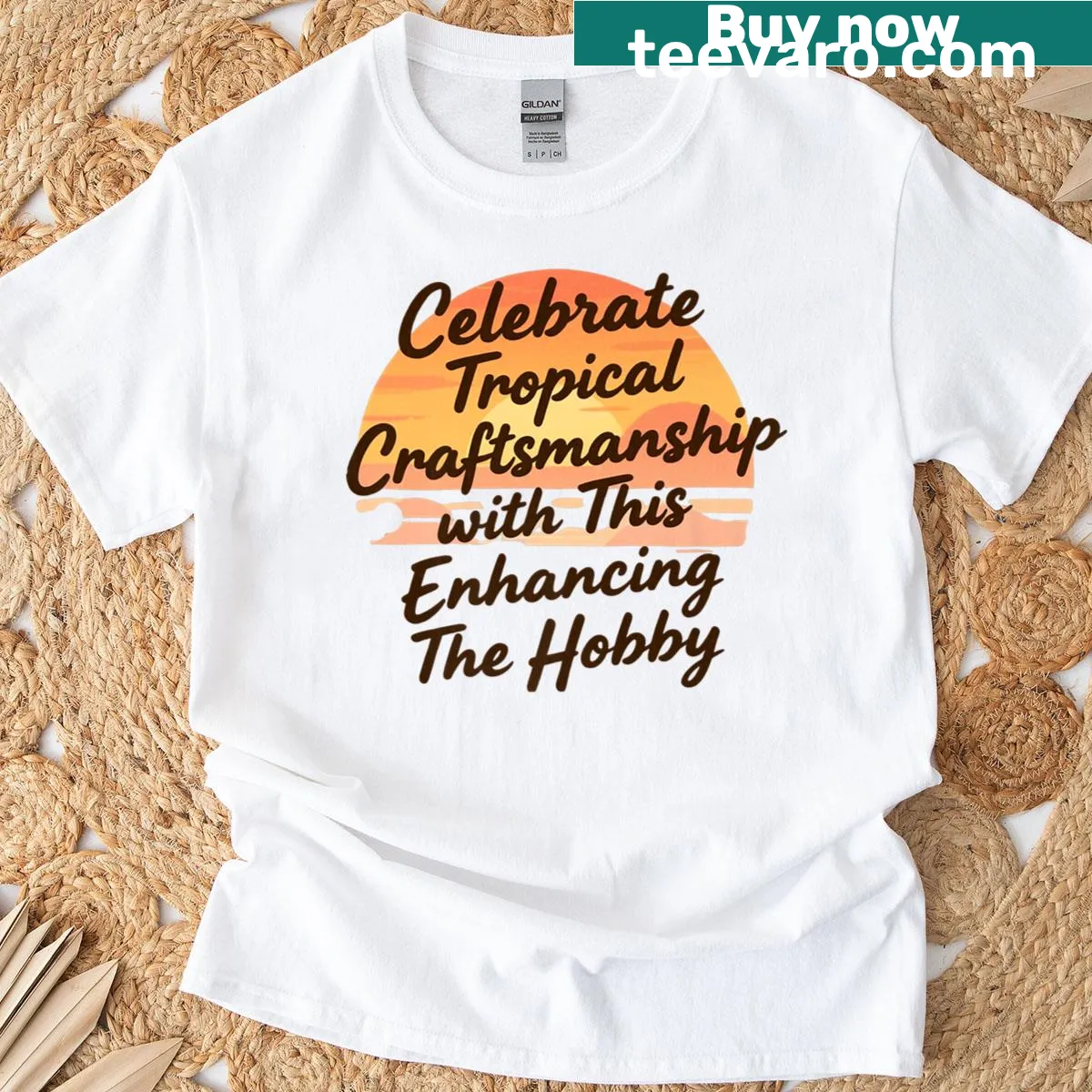 Hand-lettered design celebrating handmade arts and crafts — on a men's t-shirt