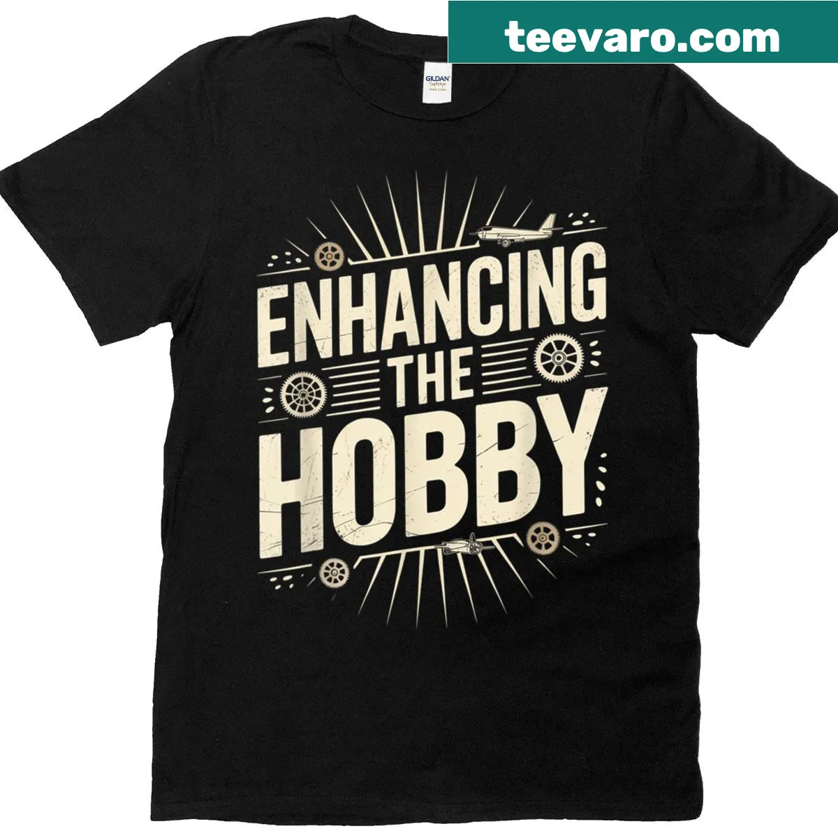 Vintage-style shirt for aviation enthusiasts featuring airplane graphics — on a men's t-shirt