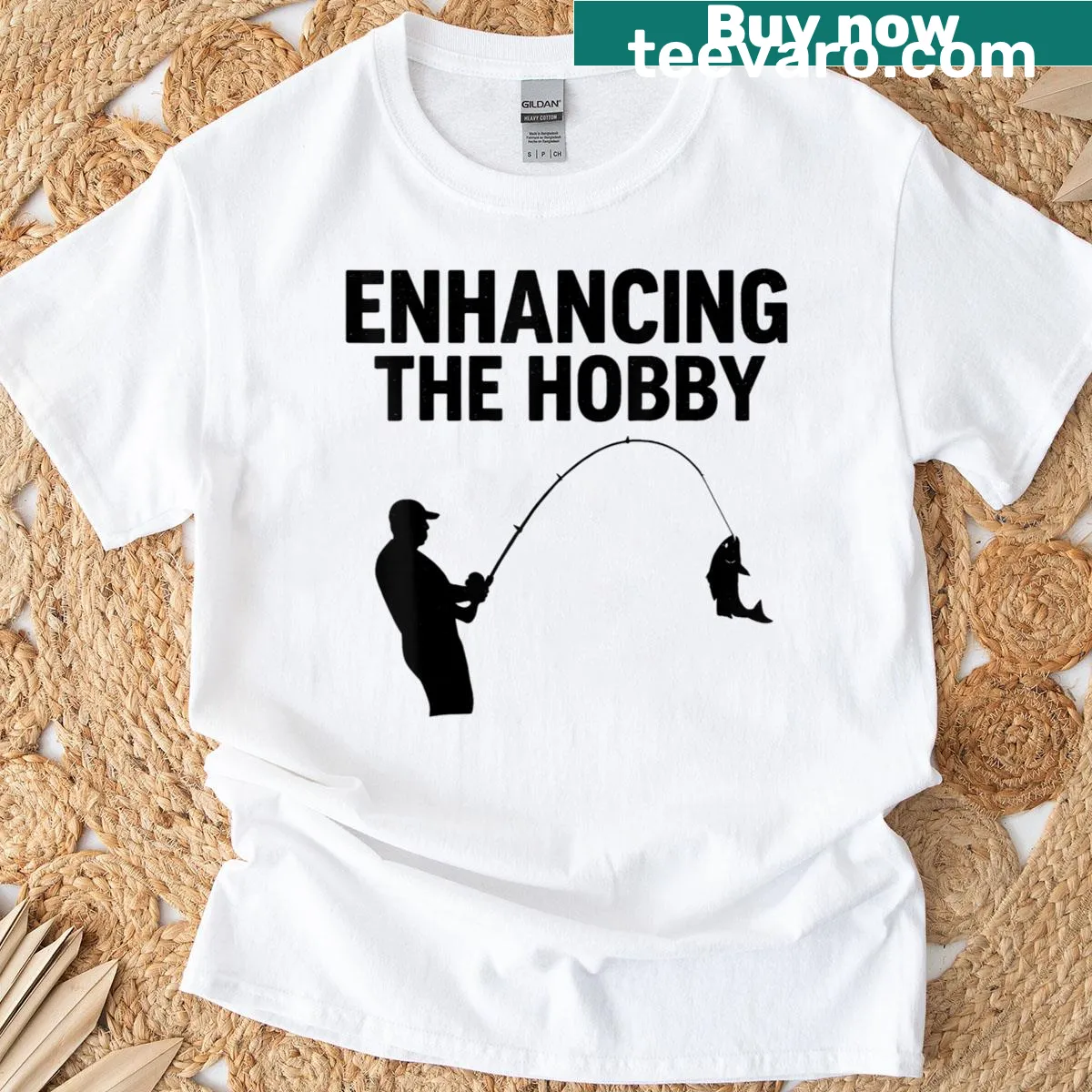 Funny cartoon illustration for fishermen on a T-shirt — on a men's t-shirt