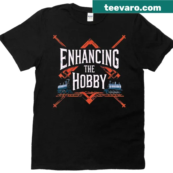 Graphic T-shirt celebrating railroading hobbies with a clever design