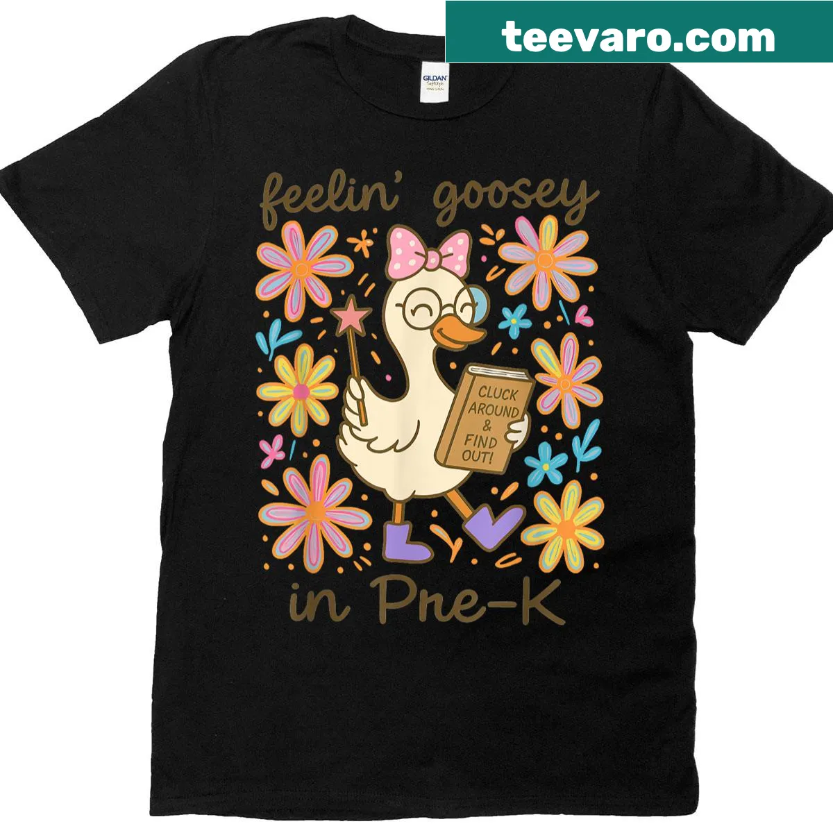 Cute first day of school t-shirt with boho flowers and text — on a men's t-shirt