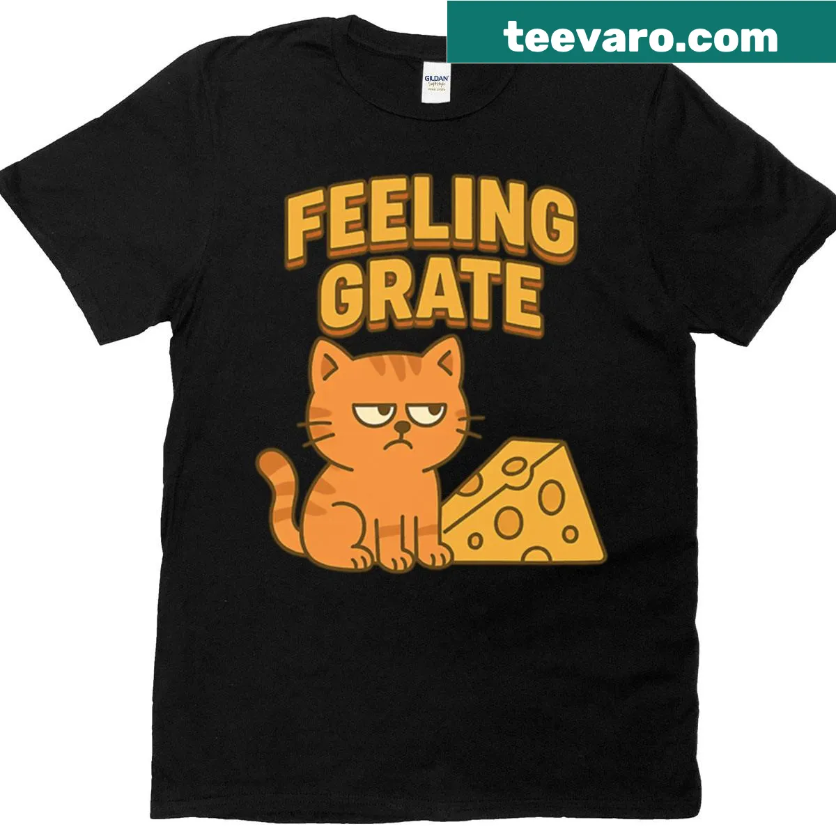 Humorous T-shirt with the phrase 'Feeling Grate' — on a men's t-shirt