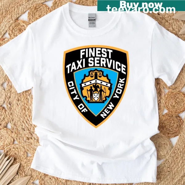 Playful typography design saying 'Finest Taxi Service' on t-shirt