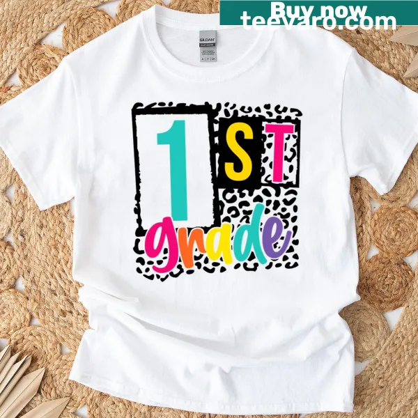 Retro t-shirt for teachers welcoming first graders back to school