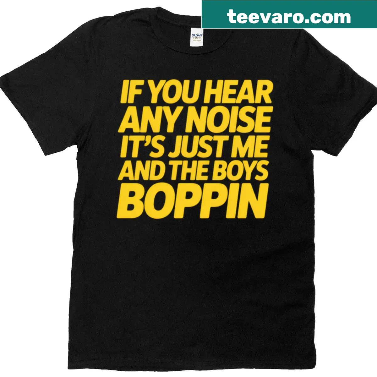 T-shirt with retro-inspired music quote design — on a men's t-shirt
