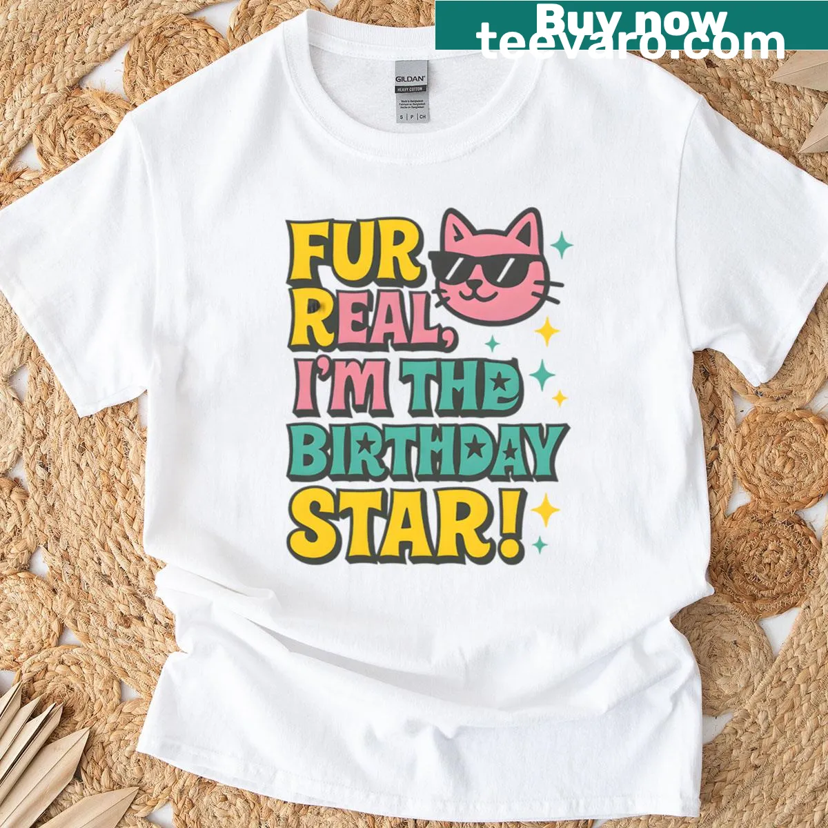 Fun Birthday Star t-shirt with playful text and pet theme — on a men's t-shirt