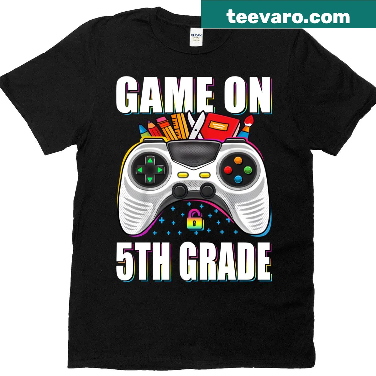 Fun 5th Grade t-shirt celebrating gaming culture — on a men's t-shirt