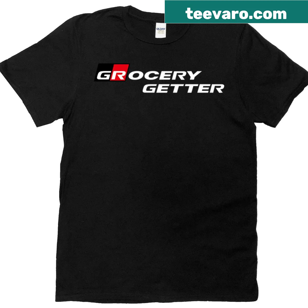 T-shirt featuring a fun graphic related to grocery shopping — on a men's t-shirt