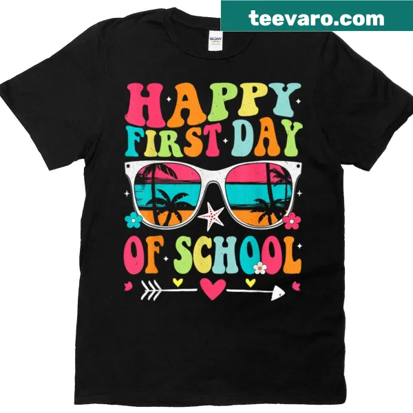 Groovy first day of school design on a T-shirt