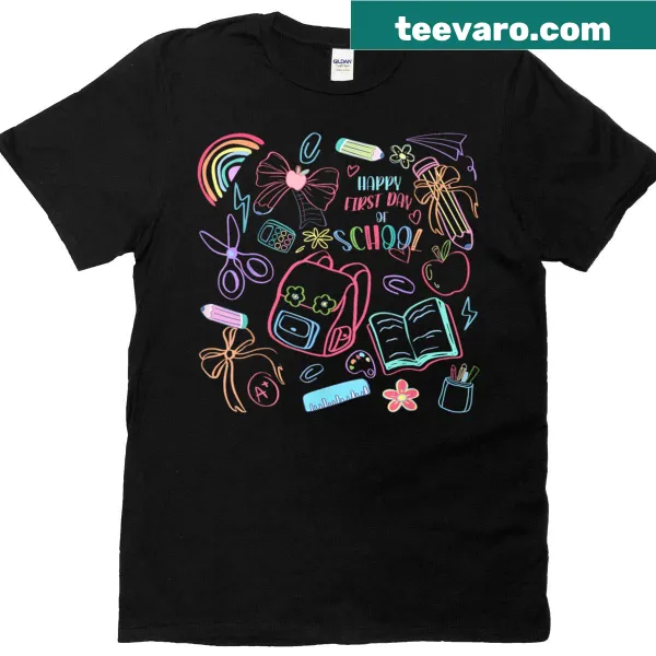 Cute doodle design for back to school on a T-shirt